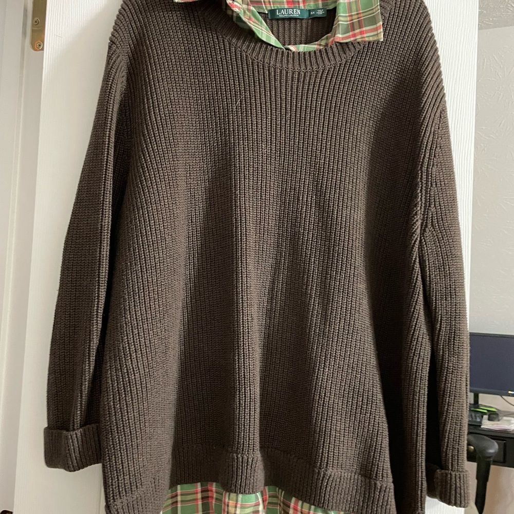 Sweater with mock shirt